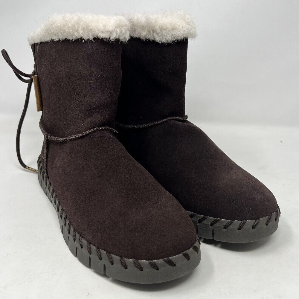 Muk Luks Womens Brown Suede Back Lacing Short Boot‎ 1000107-200  Size 6.5